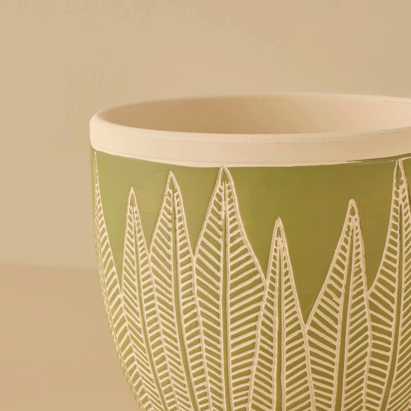 Leaf Seramik Saksı Açık Yeşil (15x17 cm) - 2