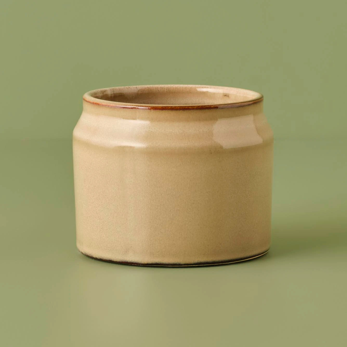 Cove Porselen Saksı Krem (11x9 cm)