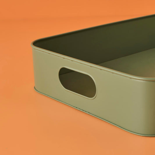 Botanical Metal Tepsi Yeşil (50x30x8 cm) - 2