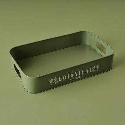 Botanical Metal Tepsi Yeşil (50x30x8 cm)
