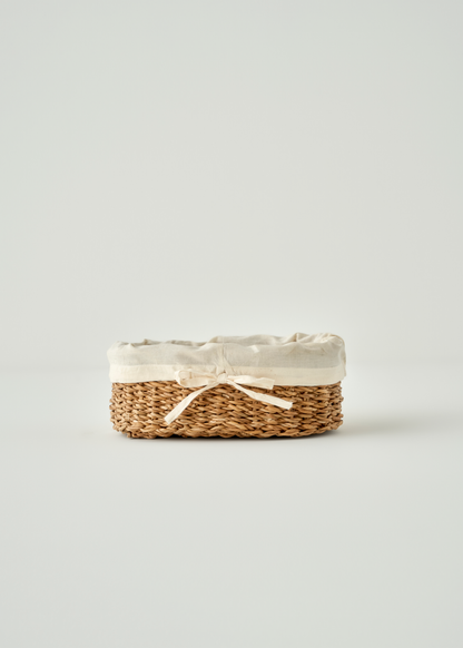 Diana Bezli Hasır Sepet Naturel (42x25 cm)