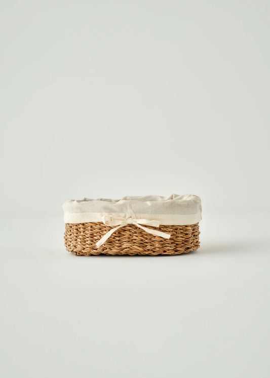 Diana Bezli Hasır Sepet Naturel (27x15 cm)