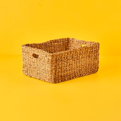 Elise Dikdörtgen Hasır Sepet Naturel (36x26 cm)