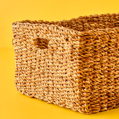 Elise Dikdörtgen Hasır Sepet Naturel (36x26 cm) - 42x32 cm - NATUREL - 2