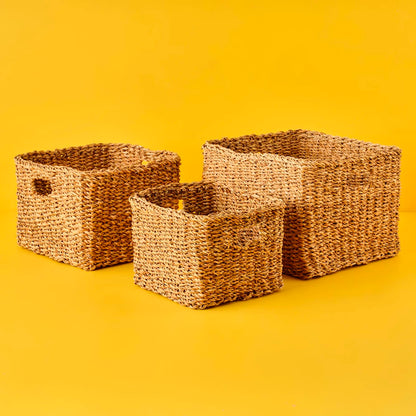 Breez Kare Hasır Sepet Naturel (25x25 cm) - 35x35 cm - NATUREL - 3