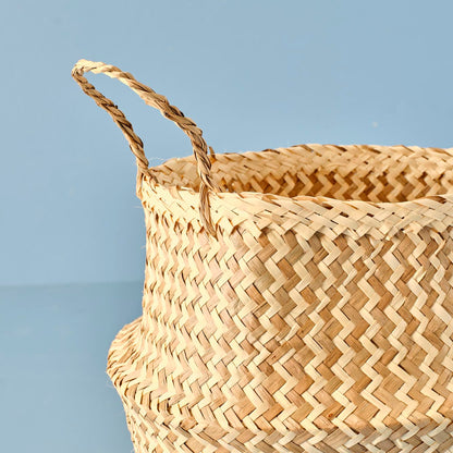 Bloss Katlanır Hasır Sepet Naturel (30x24 cm) - 40x32 cm - NATUREL - 2