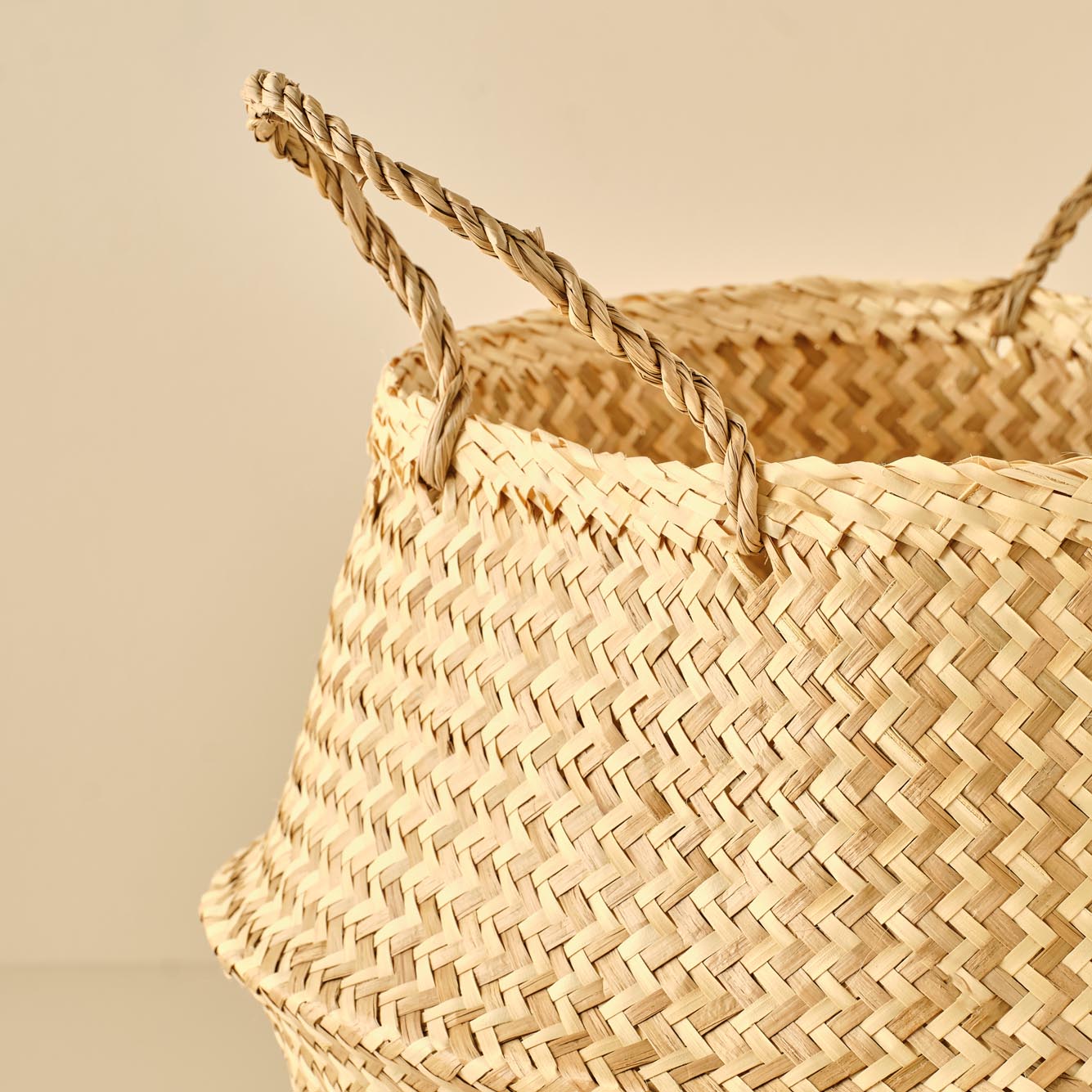 Bloss Katlanır Hasır Sepet Naturel (30x24 cm) - 35x28 cm - NATUREL - 2