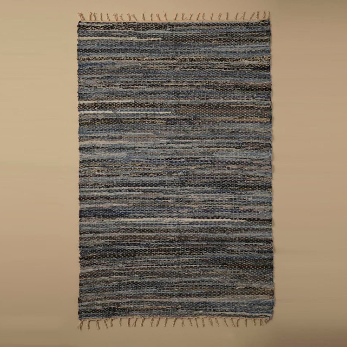 Denim Stripe Kilim Mavi (120x180 cm) - 60x90 cm - MAVİ - 3