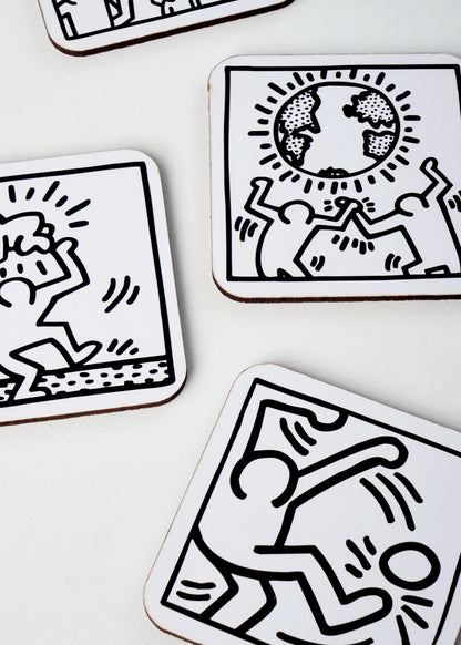 Keith Haring 6'lı Bardak Altlığı Siyah (10x10 cm)