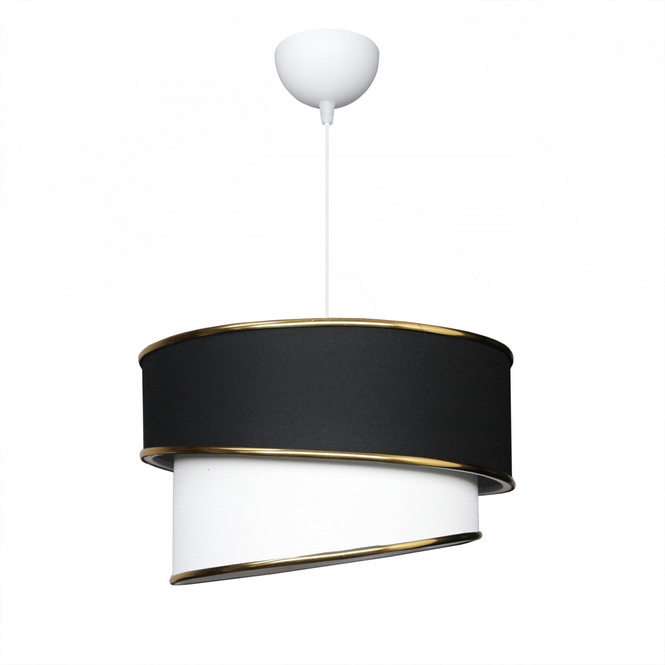Gold Kumaş Tekli Sarkıt Avize Krem (30x20x70 cm) - SİYAH - 30x20x70 cm - 2