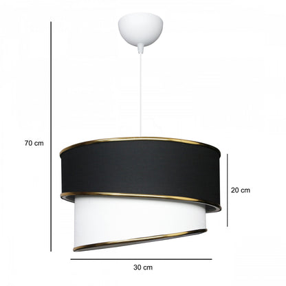 Gold Kumaş Tekli Sarkıt Avize Krem (30x20x70 cm) - SİYAH - 30x20x70 cm - 3