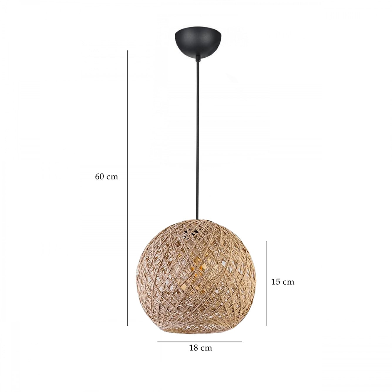 Küre Jüt İp Sık Dokumalı Mini Sarkıt Bej (19x15x70 cm) - 4