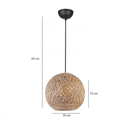 Küre Jüt İp Sık Dokumalı Mini Sarkıt Bej (19x15x70 cm) - 4