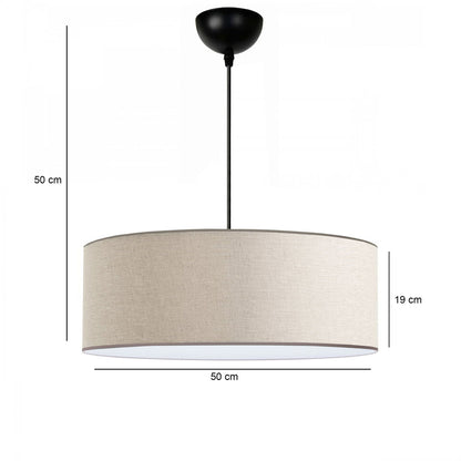 Kırçıllı Kumaş Sarkıt Avize Krem (50x19x80 cm) - 3