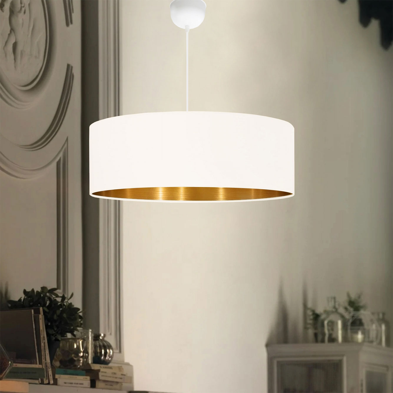 Gold Sarkıt Avize Krem (50x19x80 cm)