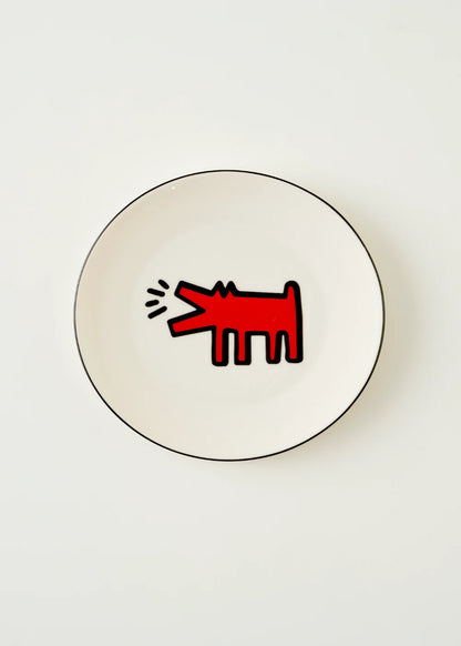 Keith Haring Paw Porselen Pasta Tabağı Kırmızı (19 cm)
