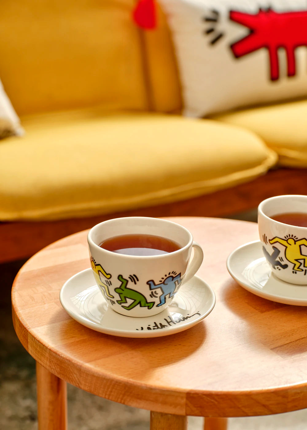 Keith Haring Colored Porselen 2'li Çay Fincanı Seti (220 cc) - 2