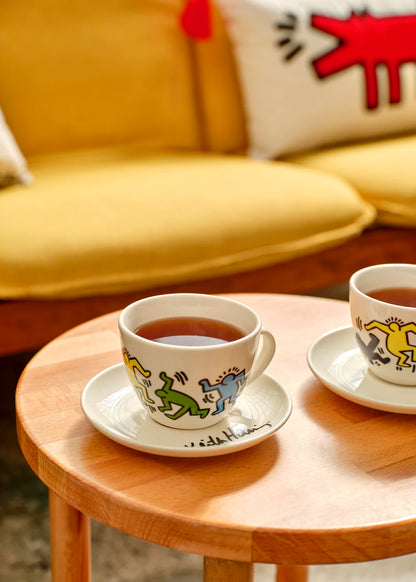 Keith Haring Colored Porselen 2'li Çay Fincanı Seti (220 cc) - 2