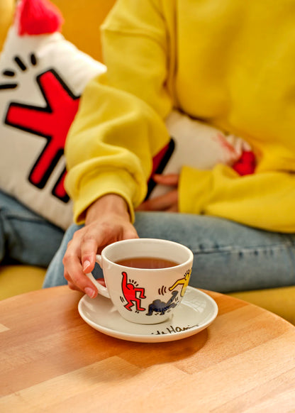Keith Haring Colored Porselen 2'li Çay Fincanı Seti (220 cc) - 6