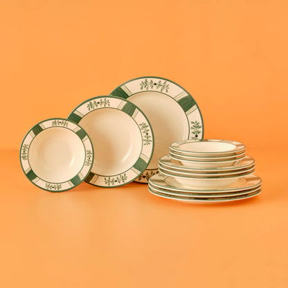 Grace Stoneware 12 Parça 4 Kişilik Yemek Takımı Yeşil