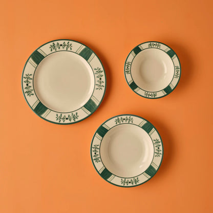 Grace Stoneware 12 Parça 4 Kişilik Yemek Takımı Yeşil