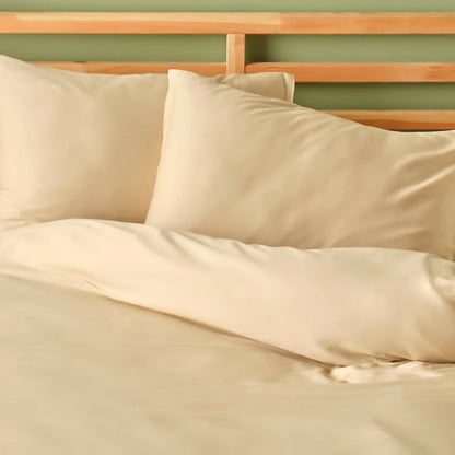 %100 Pamuk Saten Supreme Basic Çift Kişilik Nevresim Seti Bej (200x220 cm)