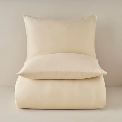 %100 Pamuk Saten Supreme Basic Çift Kişilik Nevresim Seti Bej (200x220 cm)