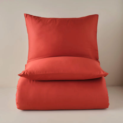 %100 Pamuk Saten Supreme Basic Çift Kişilik Nevresim Seti Kiremit (200x220 cm)