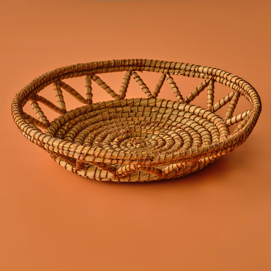 Camila Rattan Dekoratif Tepsi Naturel (35x45x12 cm)