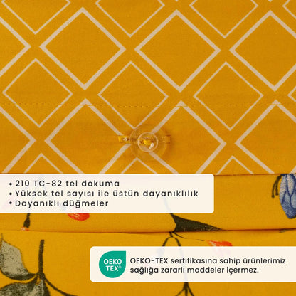 %100 Pamuk Saten Nicole - 200x220 cm - KOYU SARI - 3