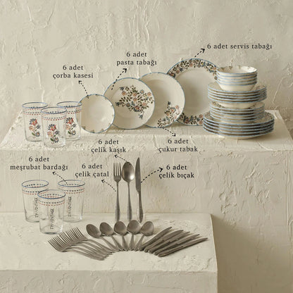 Vintage 48 Parça Yemek Seti