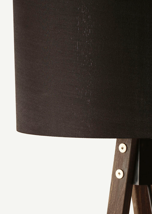 Bella Ahşap Lambader Siyah Gold-Ceviz (40x40x125 cm) - 2