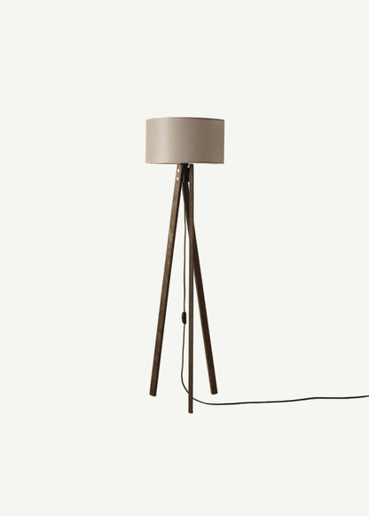 Bella Ahşap Lambader Siyah Gold-Ceviz (40x40x125 cm)