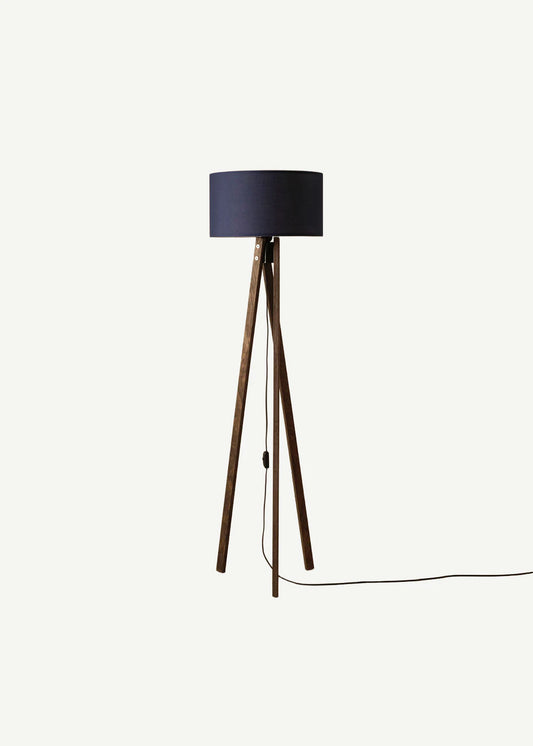 Bella Ahşap Lambader Lacivert-Ceviz (40x40x125 cm)