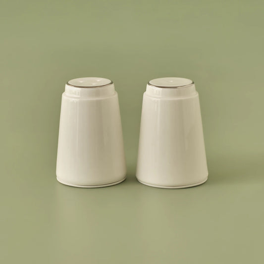 Clover Porselen Tuzluk-Biberlik Silver (7x5 cm)
