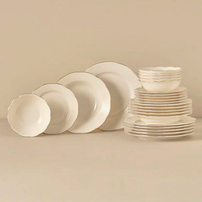 Clover Porselen 24 Parça 6 Kişilik Yemek Takımı Silver