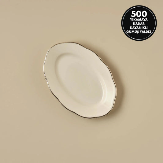 Clover Porselen Kayık Tabak Silver (20 cm)