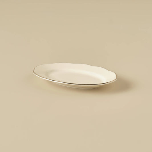 Clover Porselen Kayık Tabak Silver (20 cm)