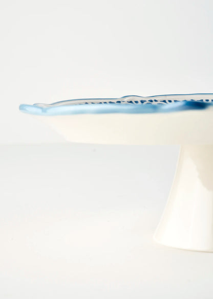 Mabel Stoneware Kek Standı Mavi (32 cm)