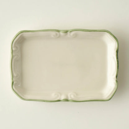 Julia Stoneware Mini Sunum Tabağı Yeşil (14x9,5 cm)