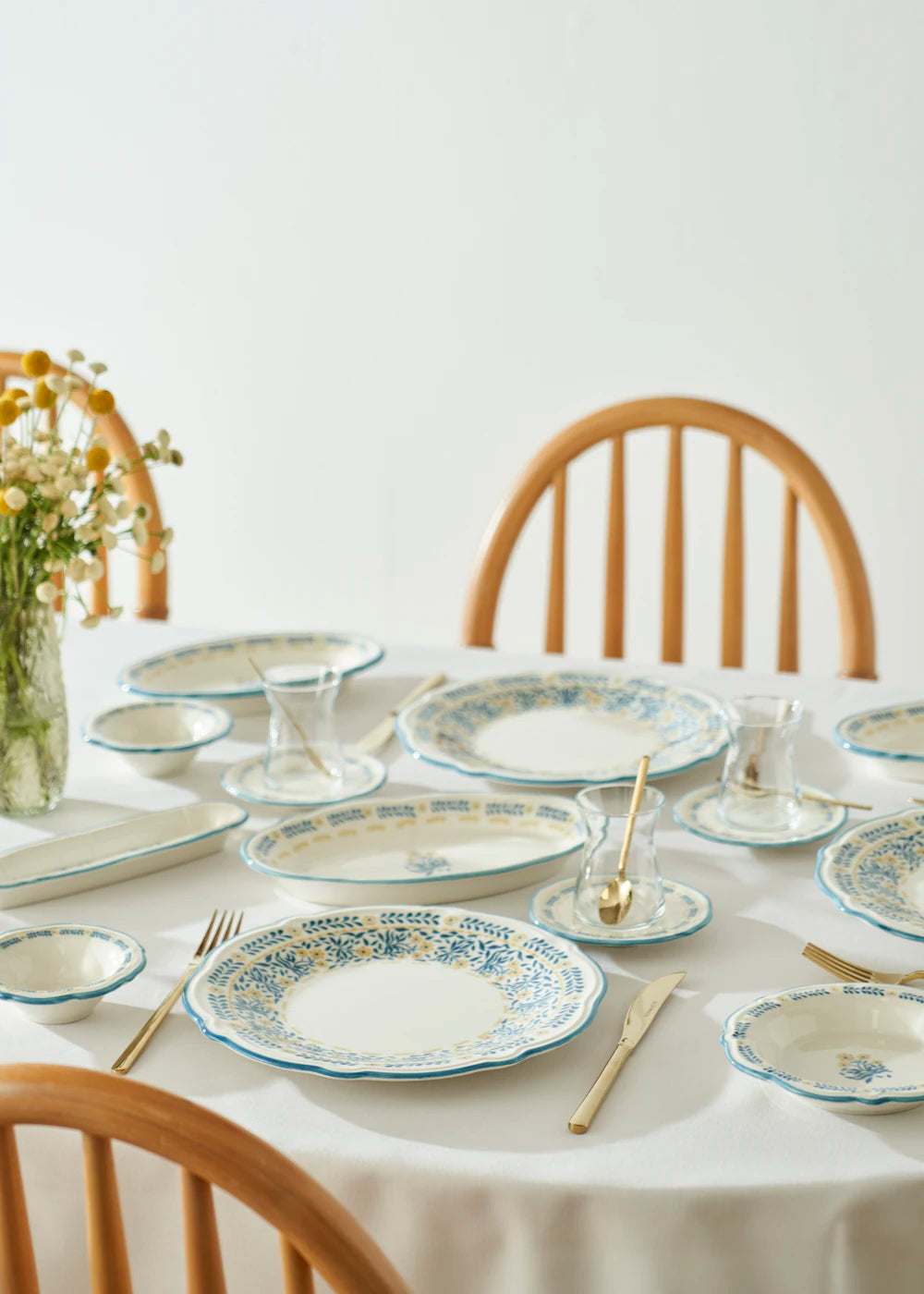 Liana Stoneware 26 Parça 6 Kişilik Kahvaltı Takımı Mavi - 4