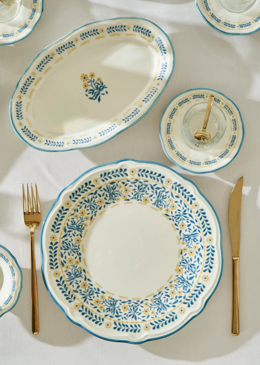 Liana Stoneware 26 Parça 6 Kişilik Kahvaltı Takımı Mavi - 5