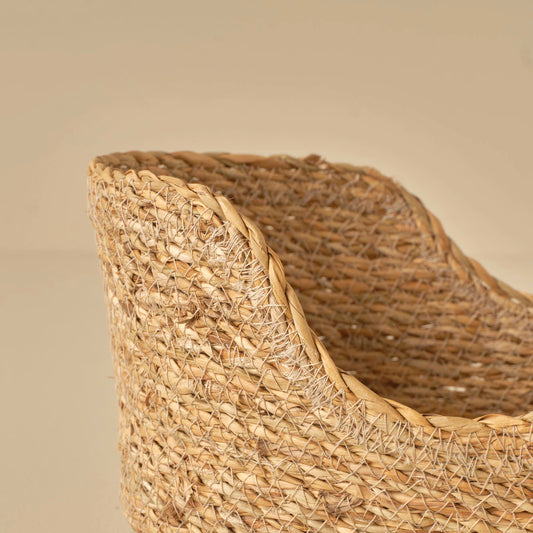 Berry Hasır Oval Sepet Naturel (33x18 cm)