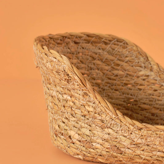 Berry Hasır Oval Sepet Naturel (24x14 cm)