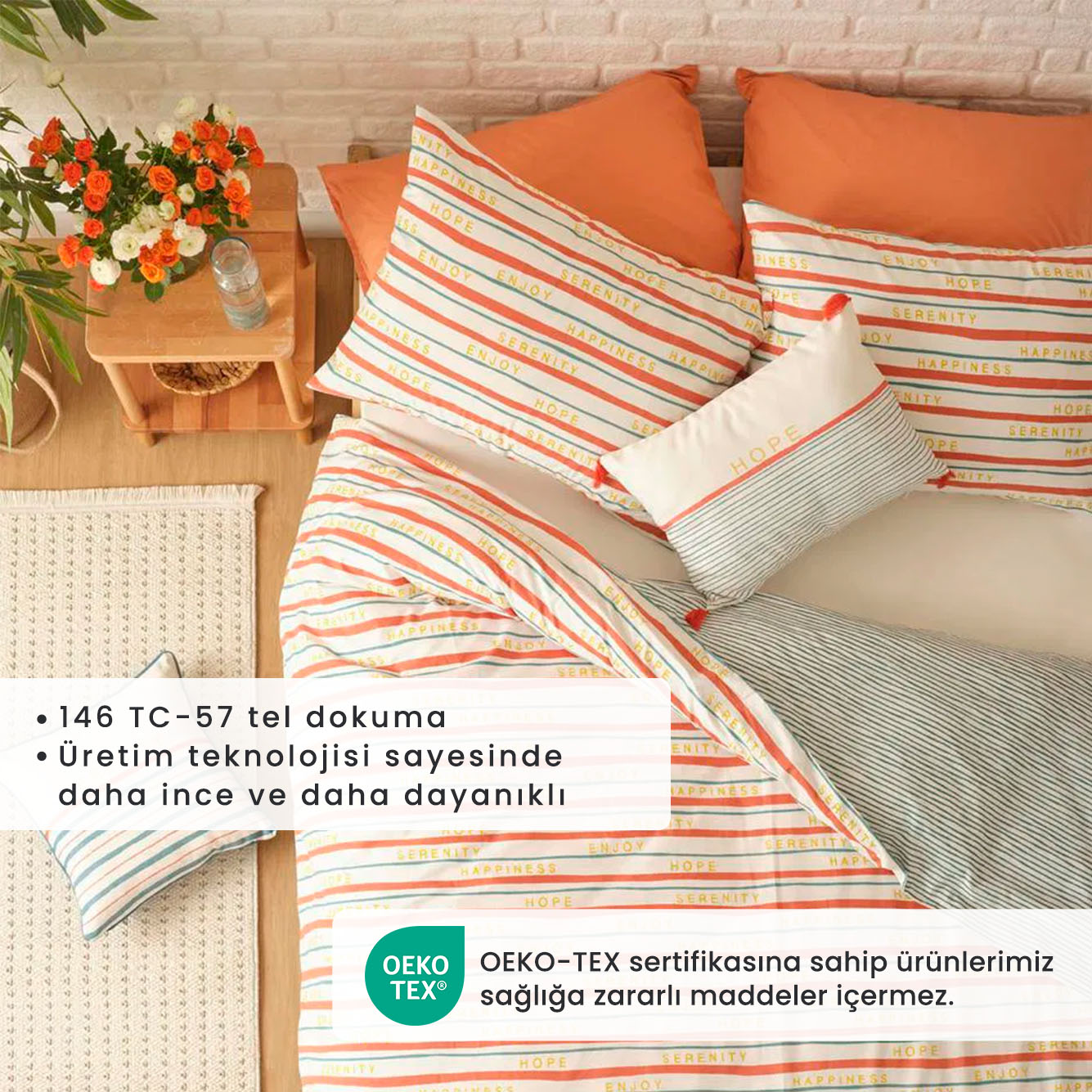 %100 Pamuk Ranforce Serenity - 200x220 cm - ÇOK RENKLİ 1 - 3
