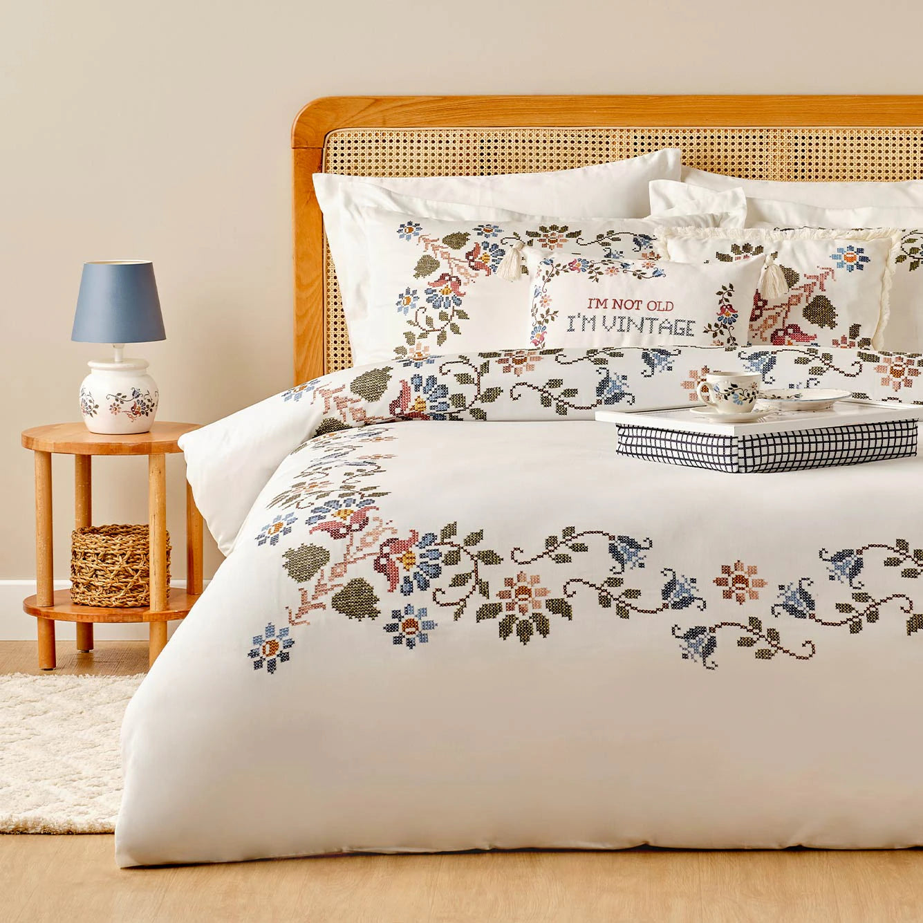 %100 Pamuk Saten Vintage