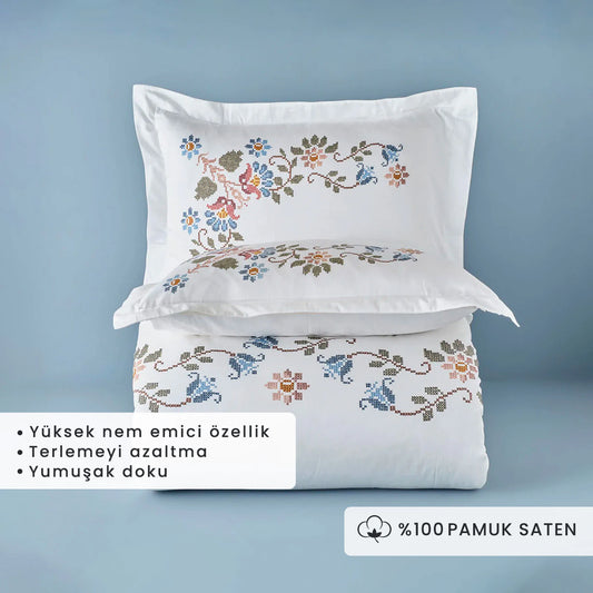 %100 Pamuk Saten Vintage - 2