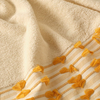 %100 Pamuk Tassel Banyo Havlusu Mavi (90x150 cm) - SARI - 90x150 cm - 2