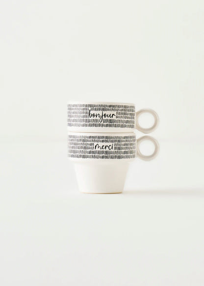 Merci Espresso Seramik 2'li Kahve Fincanı Seti Siyah (105 cc)