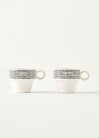 Merci Espresso Seramik 2'li Kahve Fincanı Seti Siyah (105 cc)